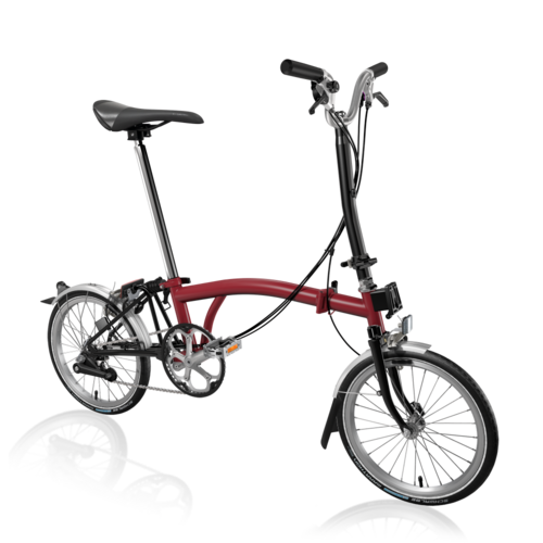 Brompton C - Line High Explore 2022 House Red/Black  with Fizik and Marathon