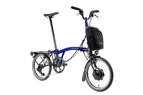 Brompton 2024  Electric Bike P Line Mid Explore Bolt Blue with Roller Rack