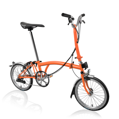 Brompton  C Line High Explore Fire Coral/Fire Coral with Marathon and Fizik